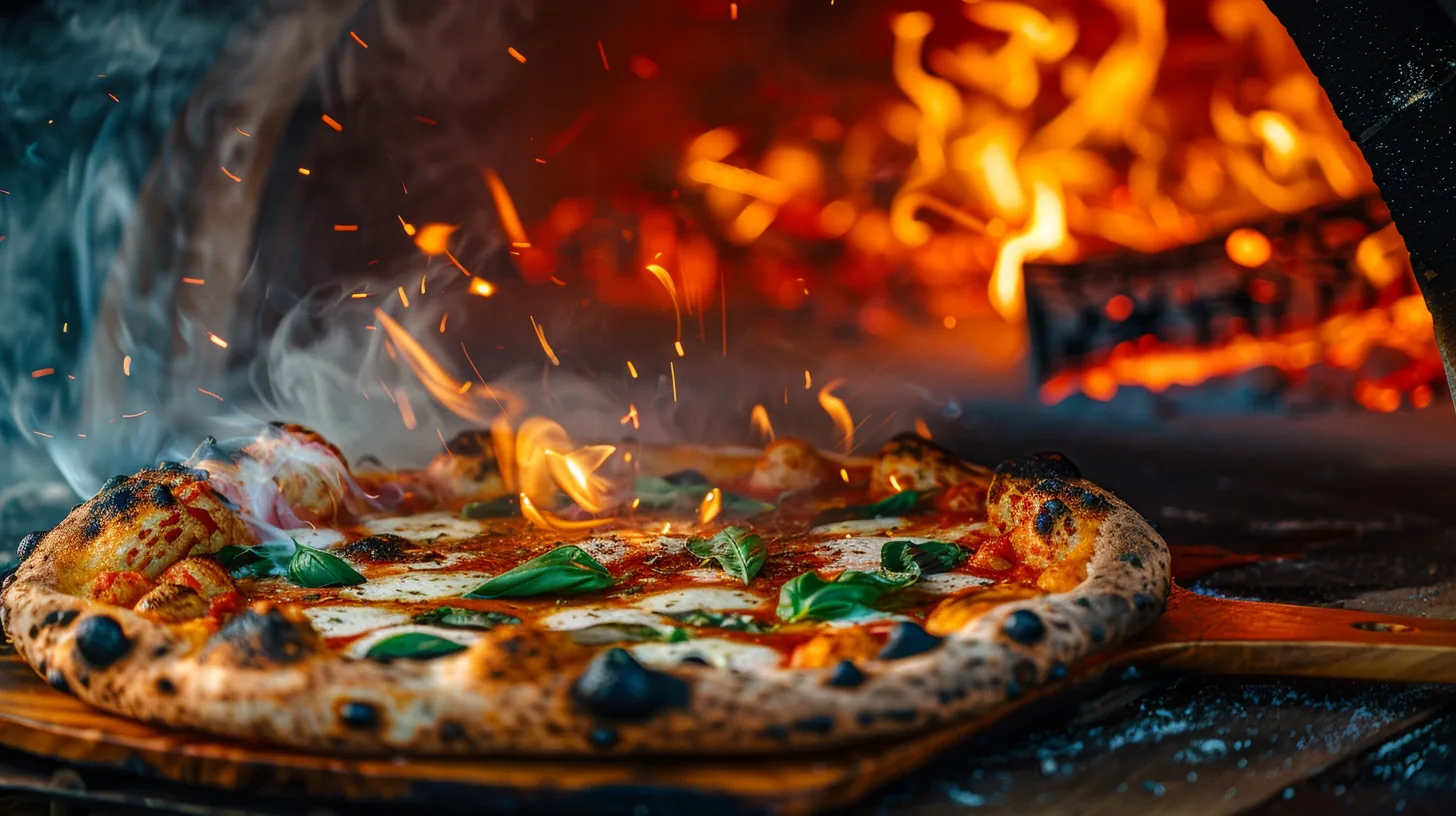 Pizza napolitaine cuite au feu de bois